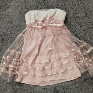 Papaya Pink Coquette Style Tubetop Dress | Size S